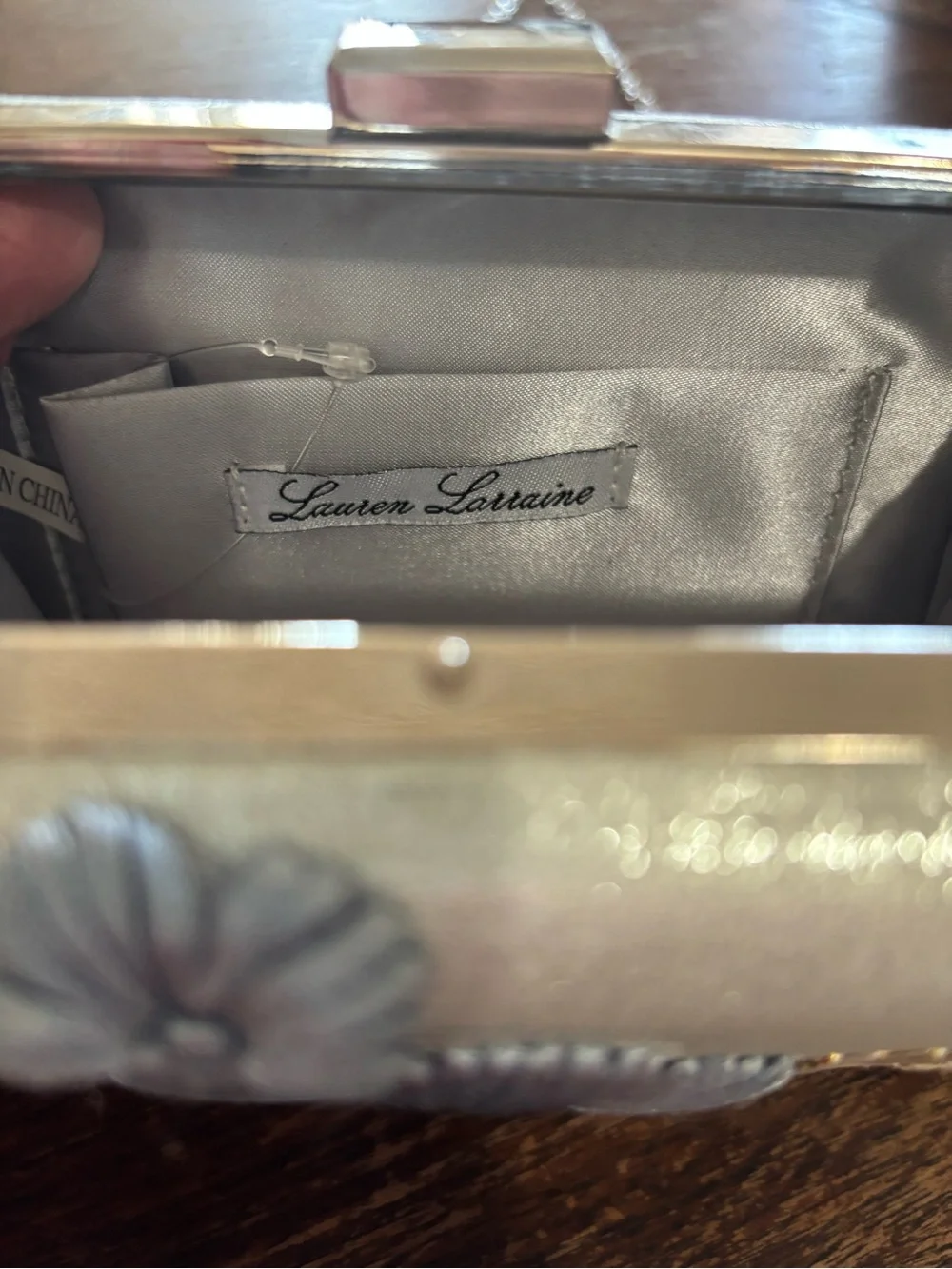 Lauren Lorraine 3D floral clutch crossbody